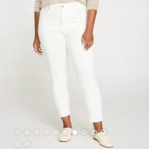 Universal Standard Seine High Rise Skinny Jeans White 14 NWT
